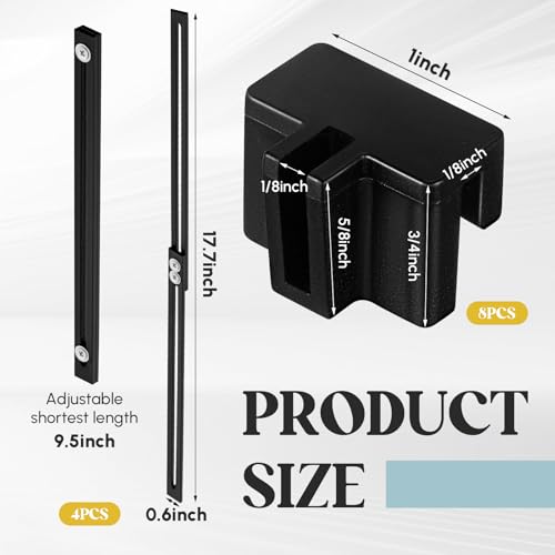 12 Pcs Metal Adjustable File Cabinet Rails Set, Black,10-18 Inch - color: Black, size: 10-18inch