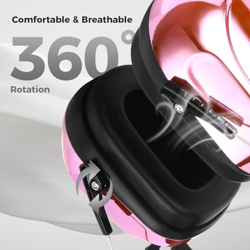 ProCase Hearing Protection Ear Muffs SNR 33dB, Noise Cancelling Headphones - color: 1 - Metalic Pink