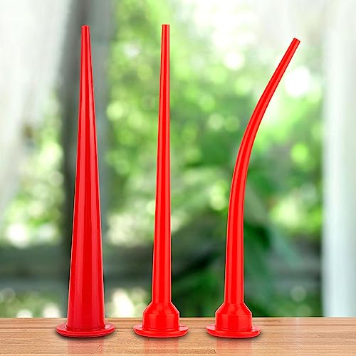 3 Pack Red Caulking Nozzle for Sausage Caulk Gun, Reusable Epoxy Replacement Extension Applicator Cap