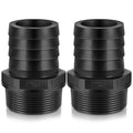 2 Pcs Pool PVC Tube Fitting Barbed Hose Fittings Adapter - color: Black, size: 2 Inch