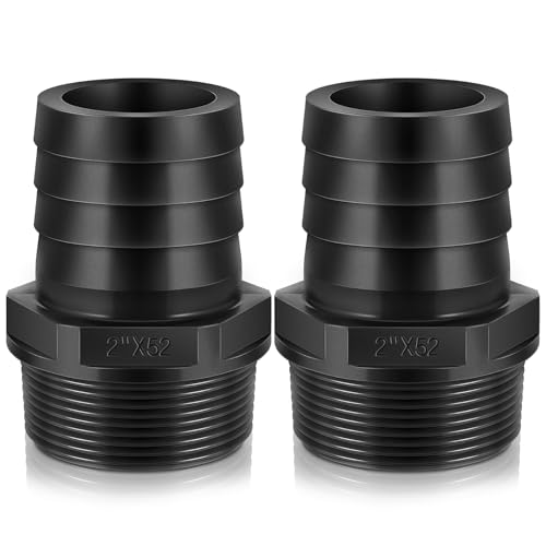 2 Pcs Pool PVC Tube Fitting Barbed Hose Fittings Adapter - color: Black, size: 2 Inch