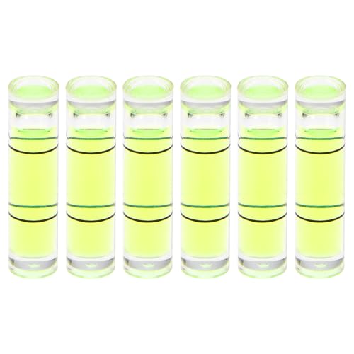 HARFINGTON 6pcs Small Cylindrical Bubble Level Vials 6x24mm PMMA Mini Horizontal Bubble Spirit Level Measuring Layout Tools for RV TV Picture Frame Hanging Tool Leveler - size: 6x24mm