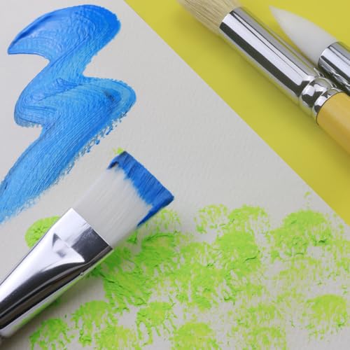 GACDR Kids Paint Brushes Bulk, 36PCS Classroom Paint Brushes for Kids | School bulk kids paint brushes with flat, round and mop styles for classrooms, preschool, washable paint, crafts, acrylic - color: 3 Colors