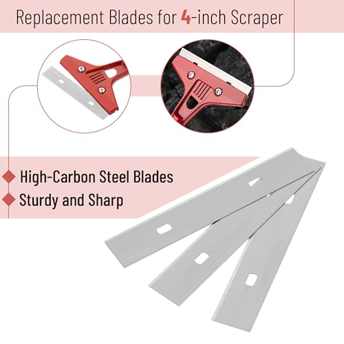 Bates- Replacement Scraper Blades, 4 Inch, 100 pcs, Scraper Blades, Floor Scrapper Blade, Replacement Razor Blades, Carbon Steel Razor Blades, Paint Scraper Blades, 4 Inch Scraper Blades - size: 100 Pcs