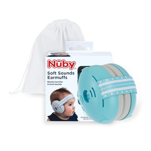 Nuby Soft Sounds Noise-Canceling Earmuffs with Travel Case - color: Blue