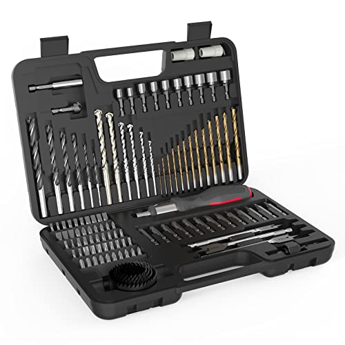 ENERTWIST 109Pcs Drill Bit Set with Ratchet Screwdriver Portable Case - style: 109PCS