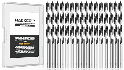 16Pcs 6MM Metric Brad Point Wood Drill Bit Set - size: 0.236" - 16pcs