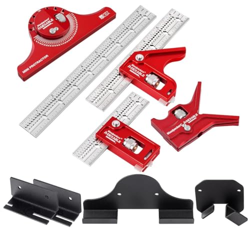 Woodpeckers inDexable Square System, Deluxe Mini Set, Feature Packed Woodworking Square - Includes 3 Blades & 4 Heads & 4 Rack-Its - color: Mini, style: Deluxe