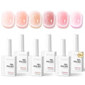 Makartt Jelly Nude Pink Gel Nail Polish Set 15ML: 6 Sheer Jelly Colors - color: Everyday Pink Glow