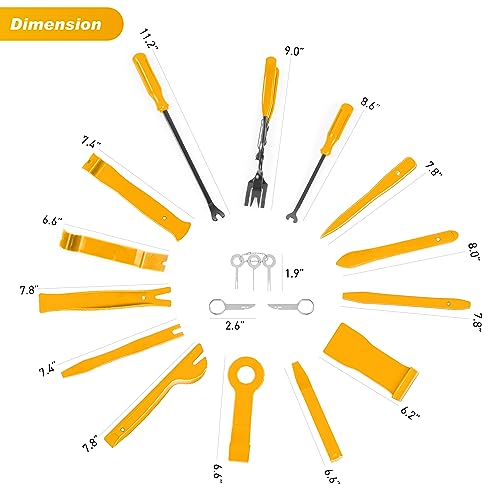 GOOACC 19Pcs Trim Removal Tool Set with Storage Bag - color: Yellow