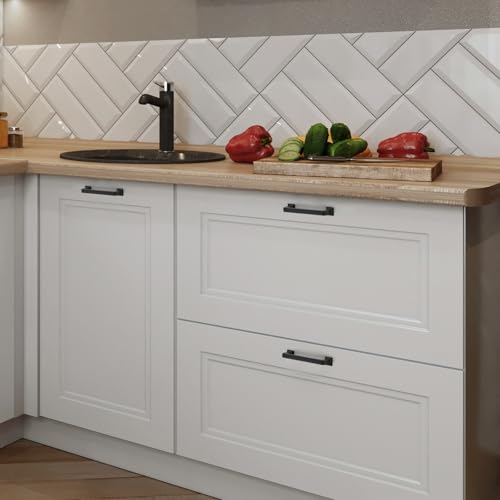 HOME EDIT Matte Black Cabinet Handles Zinc Pulls 3-3/4 Inch 5 Pack - color: Matte Black, size: 3-3/4 inches Hole Center