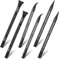 Honoson 6 Pcs Plastic Scraper Cleaning Tool Carbon Fiber Ticket Scratcher Tool Multi Purpose Stiff Scraper Pen Shaped Scraper for Tight Spaces, Kitchen, Crevices, Food, Paint(Black)