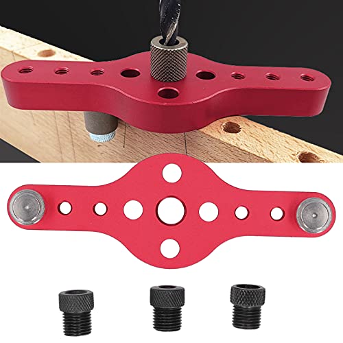 Premium Aluminium Drill Hole Guide Jig, Anti Corrosive Paint, Lightweight and, Multiple Drilling Positions, Comes with 3 Fixing Screws, Ideal for Woodworking DIY