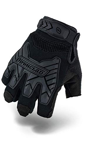 Ironclad IEXT-FIBLK-03-M Tactical Fingerless Impact Glove Black, Medium