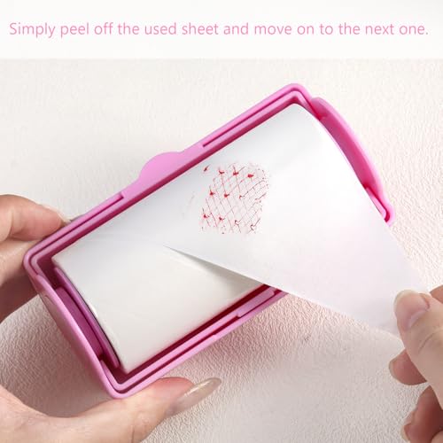 Nail Stamper Cleaner Roll, Sticky Lint Remover for Stampers - color: Pink