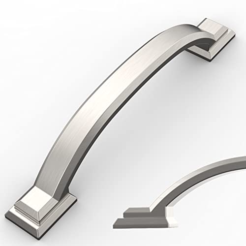 Amerdeco 10 Pack Brushed Satin Nickel Cabinet Pulls 4" - color: Brushed Satin Nickel, size: 4" hole center