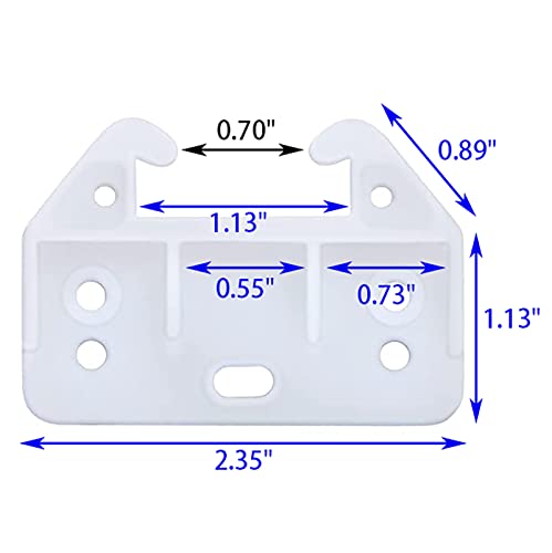 FDXGYH 10 Pcs Plastic Drawer Guides Drawer Track Guides Drawer Rail for Dressers Hutches and Drawer Systems [60×41×28mm, White] - size: 60×41×28mm