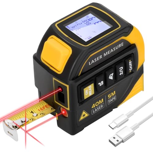 4-in-1 Laser Tape Measure with Crosshairs and Electrical Angle for Gifting