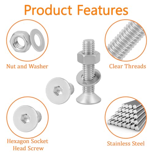1273Pcs 410 Stainless Steel M2 M3 M4 M5 Screw Kit - 3D Printer Mini Screw, Allen Head/Flat Head/Countersunk Bolt/Screws, Metric Bolts Assortment, Silver Nuts and Bolts for Mechanical Hardware - size: M2/3/4/5-1273Pcs