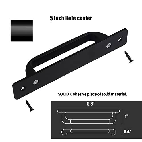 2 Pack 5 Inch 128 mm Matte Black Square Cabinet Handles with Base Plate Aluminum Cabinet Pulls Drawer Pulls - color: FlatBlack, size: 5 Inch