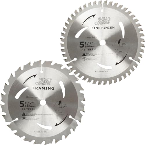 5-1/2" (10mm Arbor) Wood Cutting Circular Saw Blades, 140mmX10mmX48T/24T - style: Wood 24T/48T