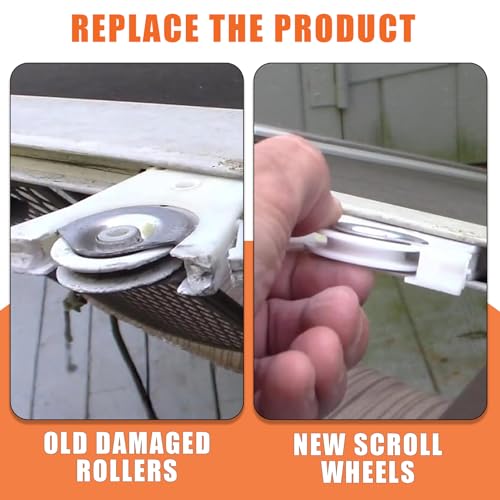 Sliding Screen Door Rollers for Andersen Gliding Screens Replacement, 1-1/4" Nylon Concave Wheels, Fits 200 & 400 Series Patio Door Screen Wheel - color: White