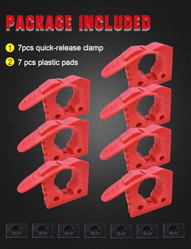 7 PCS Quick-release Shovel Holder Clamp Mount Bracket Red - size: 7 Pack Red