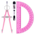 Unjoo Compass and Protractor Set, Math Compass for Geometry (Pink) - color: Pink