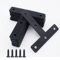 20-Pack Steel T-Shape Mending Plate Corner Brace 3.15 Inch for Wood - size: T Black 80x80 mm