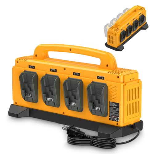 8-Port Battery Charger Station Compatible with Dewalt 12V-20V Batteries | 8Ports Simultaneous Charger Replace for Dewalt 20V max Battery Charger DCB104 - color: Brown
