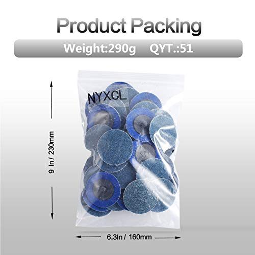 Miroku 50Pcs P36 2-inch Quick Change Discs Set, Zirconia Sanding Discs with 1/4" Holder, for Die Grinder Surface Prep Strip Grind Polish Finish Burr Rust Paint Removal - style: P36