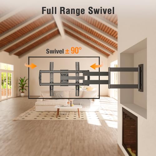 37.9" Long Arm TV Wall Mount for 42-75 Inch TV, Full Motion Swivel and Tilt - size: Indoor Arm: 37.9"