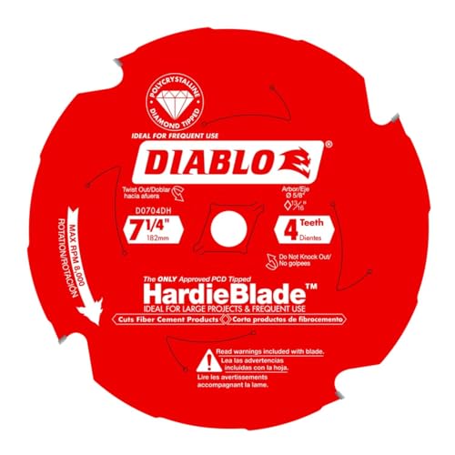 Diablo HardieBlade Saw Blade - 7-1/4" Diameter, 4 TCG (PCD) Teeth - size: 7.25" dia × 4 TCG (PCD) teeth - Fiber Cement
