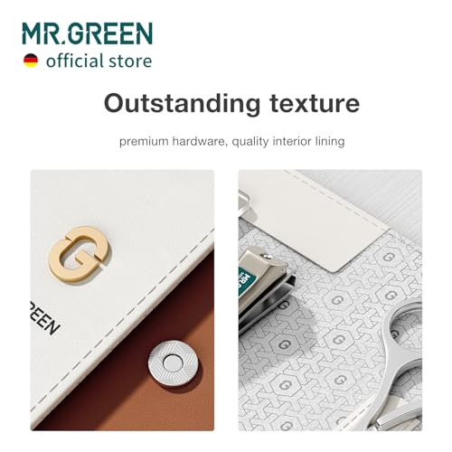 MR.GREEN Colorful Manicure Set Practical Pedicure Kits Nail Clippers Personal Care Tools Facial Hair Scissors with Fashion Case (Mr-6685 Brown) - color: Mr-6685 Brown