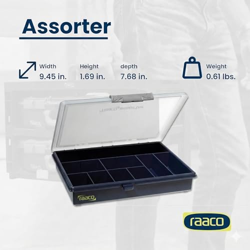 Raaco Assorter 5-9 Tool Box Organizer, 9-Slot - Small Parts & Hardware - size: Medium –9 Slots, style: Fixed Grid