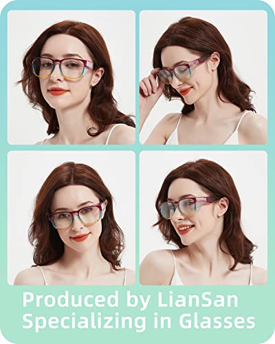 LianSan Safety Glasses Over Eyeglasses for Women - Anti-Fog Goggles Fit Over Eyewear for ANSI Z87.1 Certified - color: Multicolor/Yellow