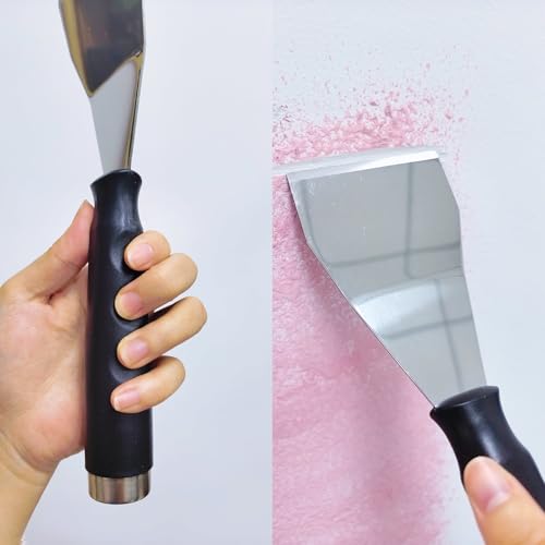 2 Pack 3 Inch Bent Scraper, Heavy Duty Stainless Steel Scraper