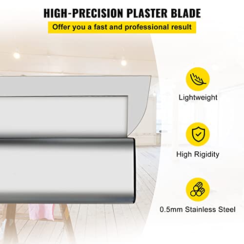 VEVOR Skimming Blade Set, 10"+24"+32" Blades + 35"-78" Extension Handle | for Gyprock/Drywall/Wall-Board, European Stainless Steel Construction Knife, Aluminum Blade Profile Smooth Knockdown Spatula - size: 10"+24"+32", style: With Extension Handle