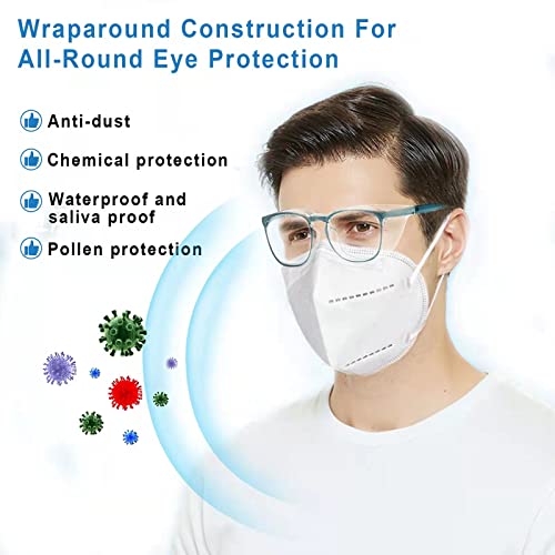 SQIMZAR Safety Glasses Goggles For Women Nurses Protective Eyewear,Anti Fog Safety Goggles - color: Clear +Clear Pink