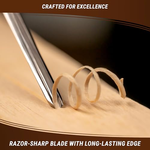 BeaverCraft Wood Carving Chisels, V Gouge - Whittling Hand Chisel K12/02 - Compact Gouges, Wood Carving Tools for Beginners and Professionals