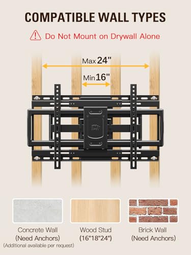 Mounting Dream Sliding Full Motion TV Mount for 42-86" TVs up to 132lbs - size: 42"-86" TV