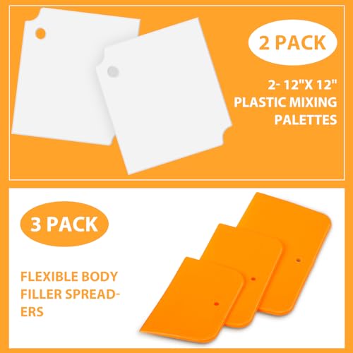 Minatee 2 Pcs 12 x 12 Inch Plastic Body Filler Mixing Board - size: 12 x 12 Inch