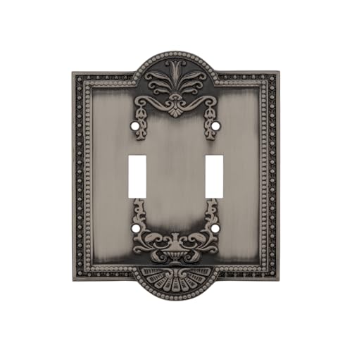 Nostalgic Warehouse Meadows Light Switch Cover Plate - color: Antique Pewter, size: Double Toggle