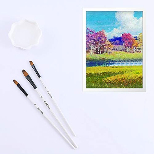 GETHPEN Filbert Paint Brushes Set, 12 PCS Artist Brush for Acrylic Oil
