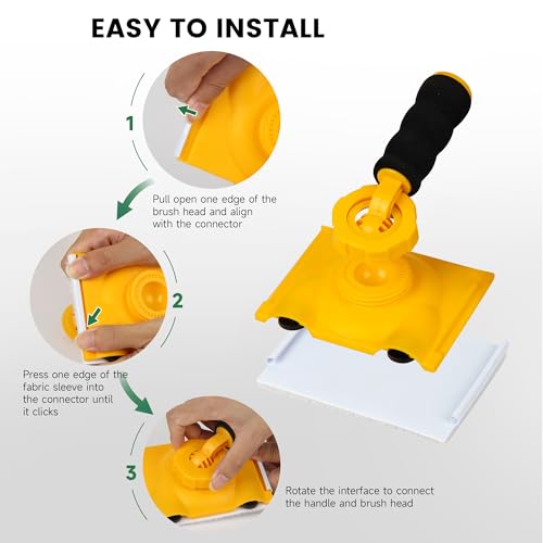 VOOMEY 360° Rotation Handle Paint Edger Trimmer with 5pcs Replace Pads - color: Rotation Handle Paint Edger with 5pcs Replace Pads
