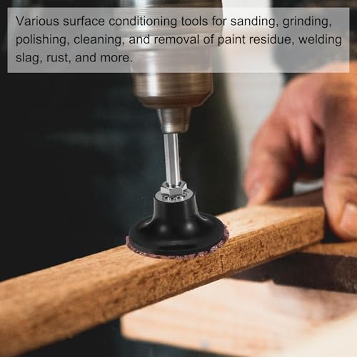 HARFINGTON 53pcs Quick Change Discs Set 1" Lock Sanding Discs with 1/4" Shank Pad Holder 36/60/80/120/240 Grit Surface Conditioning for Polish Rust Removal - size: 1"