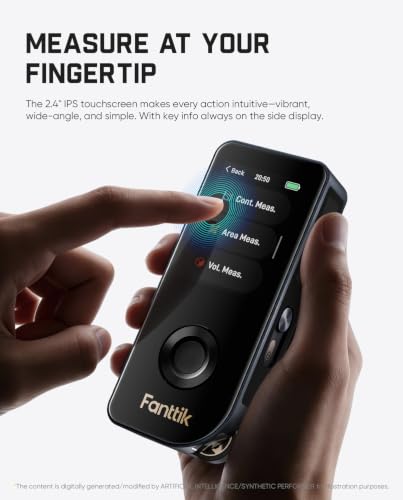 Fanttik A11 Ultra 3-in-1 Digital Laser Measure with Wheel Roller and Screen | 197Ft Digital Laser Measuring Tool, Touch Screen, Side LCD, 3-Axis Digital Level, Rechargeable for Home DIY & Indoor Projects
