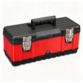 Jack Boss Tool Box 15.5 Inch Small Portable Tool Organizer Box with Built-in Short Non-slip Handle Car Box with Removable tray - size: 15.5Inch