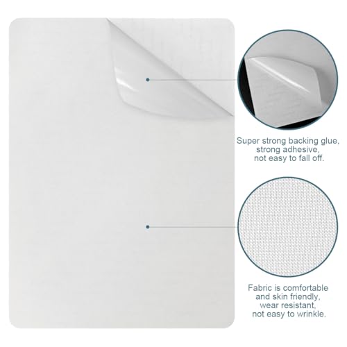 WILDREEDS 2 Pcs 8 x11 Inch Linen Repair Patches, Self-Adhesive Fabric Patch for Sofas, Couch, Furniture,Tote Bags, Car Seats (White) - color: White