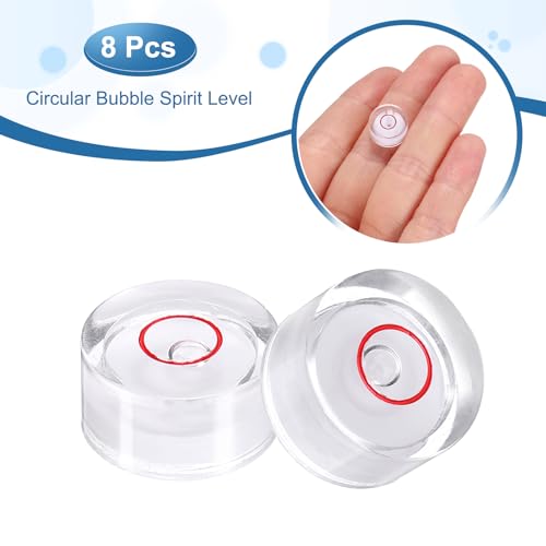 HARFINGTON 8pcs Circular Bubble Spirit Level 12x6mm Mini Round Bubble Spirit Level Little Measuring Layout Tools for TV Industrial Carpentry Picture Frame, White/Red - color: White/Red, size: 12x6mm